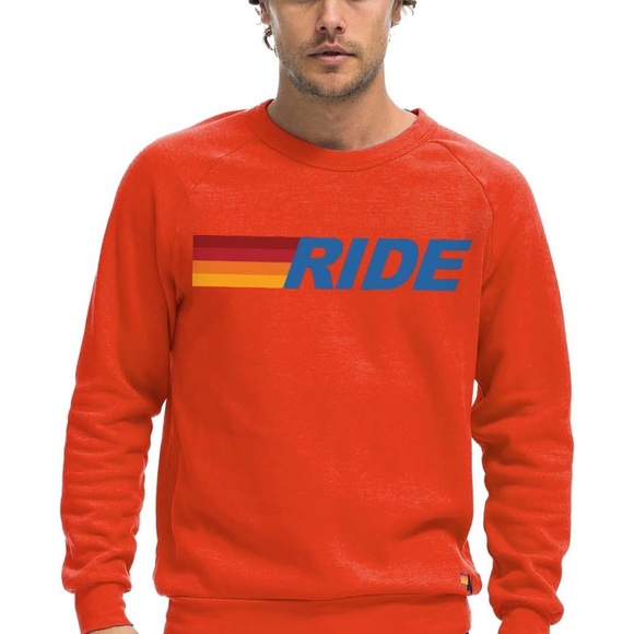 Aviator Nation Unisex Orange RIDE LOGO CREW SWEATSHIRT/PULLOVER | EUC!!🧡🌈🧡 - Picture 10 of 12
